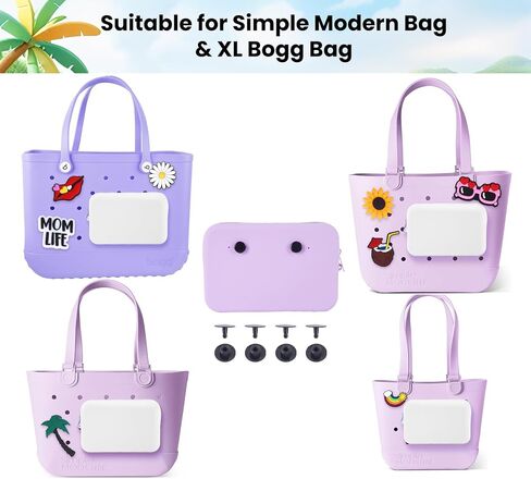 Divider for Bogg Bag X-Large Original, Phone Holder for Bogg Bag Accessories, Beach Tote Organizer Set, Hard ABS Plastic Divider Tary and Phone Case Holder with Key Hooks (White, 5PCS) in Saudi Arabia