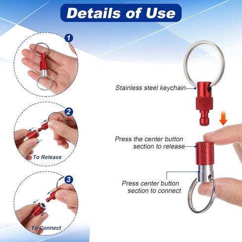 3-Pack Detachable Keychain,Key Chain Quick Release,Aluminum Alloy Quick Disconnect Keychain in 3 Colors, Lightweight Split Key Holder for Car, Purse & Everyday Carry in Saudi Arabia