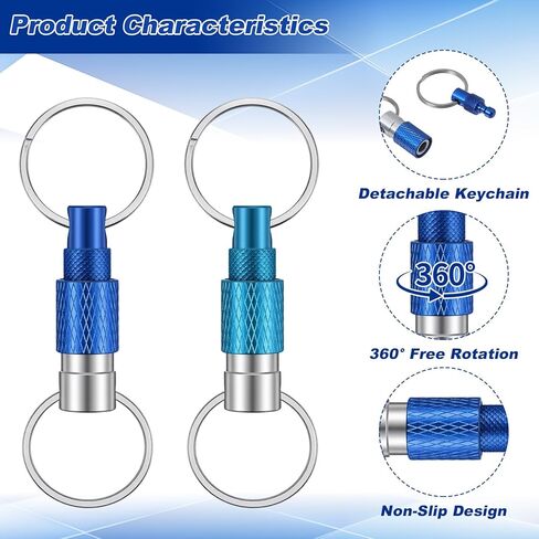 3-Pack Detachable Keychain,Key Chain Quick Release,Aluminum Alloy Quick Disconnect Keychain in 3 Colors, Lightweight Split Key Holder for Car, Purse & Everyday Carry in Saudi Arabia