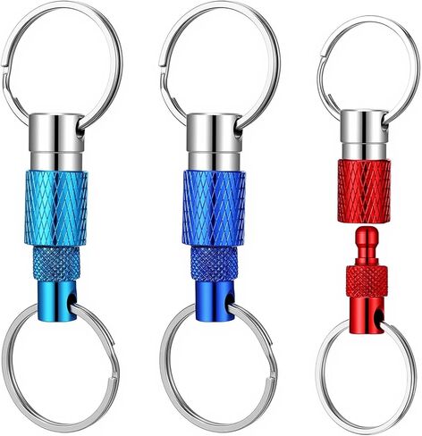 3-Pack Detachable Keychain,Key Chain Quick Release,Aluminum Alloy Quick Disconnect Keychain in 3 Colors, Lightweight Split Key Holder for Car, Purse & Everyday Carry in Saudi Arabia