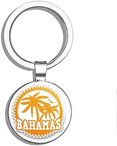 Bahamas Round Steel Metal Key Chain Keychain Ring Double Sided Deisgn in Kuwait