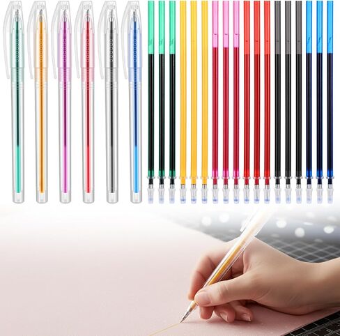 Sibba 24 PCS Heat Erasable Pens for Fabric with 18 Refills 0.7mm Fabric Marking Pens for Sewing Quilting Embroidery Dressmaking Fabrics Tailors Sewing Fabrics Tailor's Chalk Pencils Chalks Pen in Kuwait