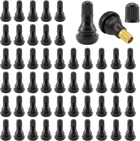 Tubeless Valve Stems 50 Pack TR412 Rubber Snap-in Valve Stems for Rim Hole, Universal Fit for Cars, Trucks, Trailers, ATVs, Lawn Mowers & Wheelbarrows in Saudi Arabia
