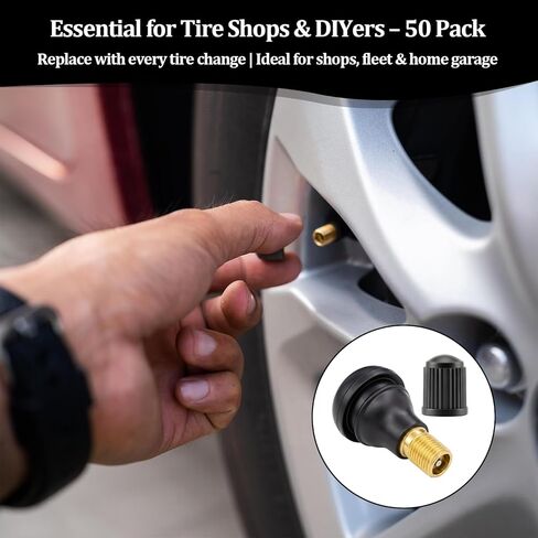 Tubeless Valve Stems 50 Pack TR412 Rubber Snap-in Valve Stems for Rim Hole, Universal Fit for Cars, Trucks, Trailers, ATVs, Lawn Mowers & Wheelbarrows in Saudi Arabia