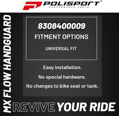Polisport MX Air Handguard for Motocross Motorcycles–Universal Upper Mounting – Maximum Air Flow, Durable, Flexible, Easy to Install, Supermoto, Motard, Dirt Bikes & Off-Road Protection- Red/Black in Kuwait
