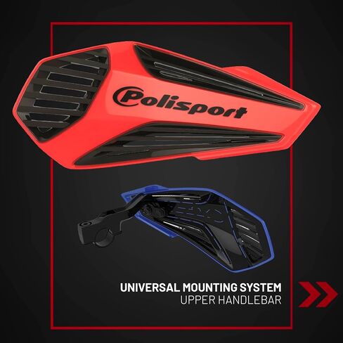 Polisport MX Air Handguard for Motocross Motorcycles–Universal Upper Mounting – Maximum Air Flow, Durable, Flexible, Easy to Install, Supermoto, Motard, Dirt Bikes & Off-Road Protection- Red/Black in Kuwait