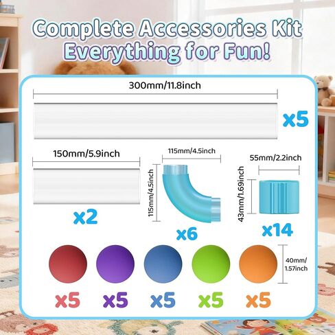 Air Tubes Toys Expansion Pack - Air-Powered STEM Building Toys - Learning Toys, STEM Toys for 3+ Year Old Boys & Girls Birthday Gifts(Blue in Kuwait