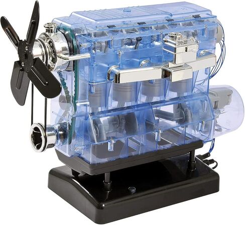 Machine Works Build Your Own Visible Model Engine Toys - Replica Model Building Kit 100+ Pieces- Features Working Sounds and Illuminiation, Internal Combustion Mechanics, Physics, STEM (4-Cylinder) in Kuwait