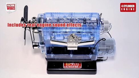 Machine Works Build Your Own Visible Model Engine Toys - Replica Model Building Kit 100+ Pieces- Features Working Sounds and Illuminiation, Internal Combustion Mechanics, Physics, STEM (4-Cylinder) in Kuwait