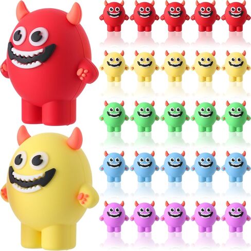 Bucherry 25 Pcs Easter Small Monster Figurines Miniature Monster Figures Halloween Toy Bulk for Party Favors Easter Birthday Gifts Stocking Stuffer Decor in Fairy Garden to Prank Hide and Seek in Kuwait