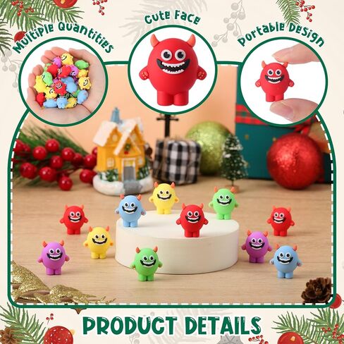 Bucherry 25 Pcs Easter Small Monster Figurines Miniature Monster Figures Halloween Toy Bulk for Party Favors Easter Birthday Gifts Stocking Stuffer Decor in Fairy Garden to Prank Hide and Seek in Kuwait