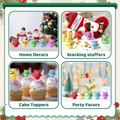 Bucherry 25 Pcs Easter Small Monster Figurines Miniature Monster Figures Halloween Toy Bulk for Party Favors Easter Birthday Gifts Stocking Stuffer Decor in Fairy Garden to Prank Hide and Seek in Kuwait