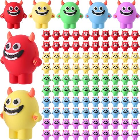 Bucherry 25 Pcs Easter Small Monster Figurines Miniature Monster Figures Halloween Toy Bulk for Party Favors Easter Birthday Gifts Stocking Stuffer Decor in Fairy Garden to Prank Hide and Seek in Kuwait