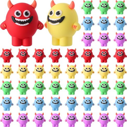 Bucherry 25 Pcs Easter Small Monster Figurines Miniature Monster Figures Halloween Toy Bulk for Party Favors Easter Birthday Gifts Stocking Stuffer Decor in Fairy Garden to Prank Hide and Seek in Kuwait