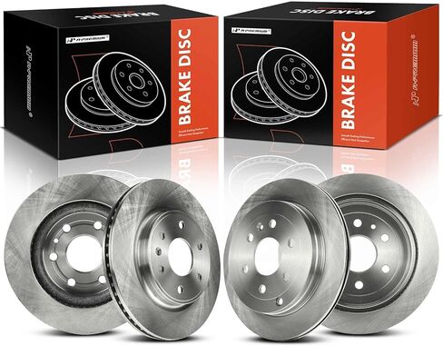 A-Premium Front and Rear Drilled and Slotted Disc Brake Rotors Compatible with Select Chevy, GMC, Buick and Saturn Models - Traverse 2009-2017, Acadia 2007-2017, Enclave 2008-2017, Outlook 2007-2010 in Kuwait