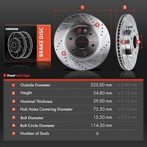A-Premium Front and Rear Drilled and Slotted Disc Brake Rotors Compatible with Select Chevy, GMC, Buick and Saturn Models - Traverse 2009-2017, Acadia 2007-2017, Enclave 2008-2017, Outlook 2007-2010 in Kuwait