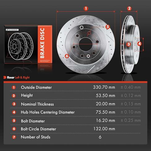 A-Premium Front and Rear Drilled and Slotted Disc Brake Rotors Compatible with Select Chevy, GMC, Buick and Saturn Models - Traverse 2009-2017, Acadia 2007-2017, Enclave 2008-2017, Outlook 2007-2010 in Kuwait