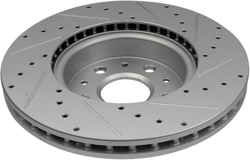 TRQ Front Brake Rotor Set G Coated Vented Drilled and Slotted Compatible with 2014-2019 Cadillac CTS 2020-2023 CT5 2016-2022 Chevrolet Camaro in Kuwait