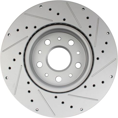 TRQ Front Brake Rotor Set G Coated Vented Drilled and Slotted Compatible with 2014-2019 Cadillac CTS 2020-2023 CT5 2016-2022 Chevrolet Camaro in Kuwait