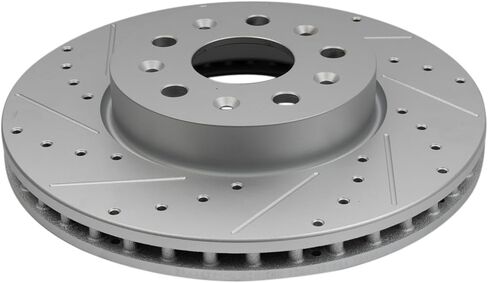 TRQ Front Brake Rotor Set G Coated Vented Drilled and Slotted Compatible with 2014-2019 Cadillac CTS 2020-2023 CT5 2016-2022 Chevrolet Camaro in Kuwait