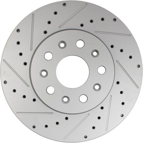 TRQ Front Brake Rotor Set G Coated Vented Drilled and Slotted Compatible with 2014-2019 Cadillac CTS 2020-2023 CT5 2016-2022 Chevrolet Camaro in Kuwait