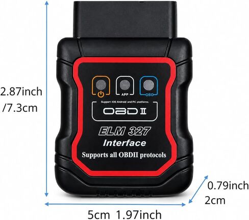 Bluetooth OBDII Scan Tool for iPhone & Android - No Subscription Fee - OBD2 Car Scanner and Code Reader - Diagnose Check Engine Fault, Supports 10 Languages and Most Cars After 1996 in Saudi Arabia