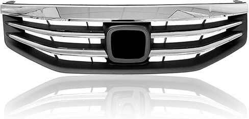 Front Bumper Black Grille Replacement Shroud with Chrome Trim Front Mesh Intake Grille Replacement Kit Compatible with 2011 2012 Honda Accord 4door in Kuwait