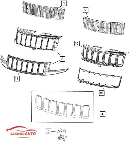 Front Grille compatible with 2014-2016 Jeep Grand Cherokee | Perfect Fit in Saudi Arabia
