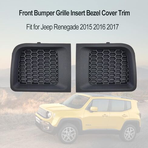 Front Bumper Grille for Jeep Renegade, One Pair Lower Grille Grill Insert Bezel Cover Trim Filler Panel, 735618579L 735618580R 2015 2016 2017 in Kuwait
