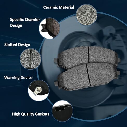 Front Rear Ceramic Brake Pads Kits 8Set Fit For Ram 1500 2019 2020 2021 2022 2023, For Jeep Wagoneer 2022, D2169 D2179 in Saudi Arabia
