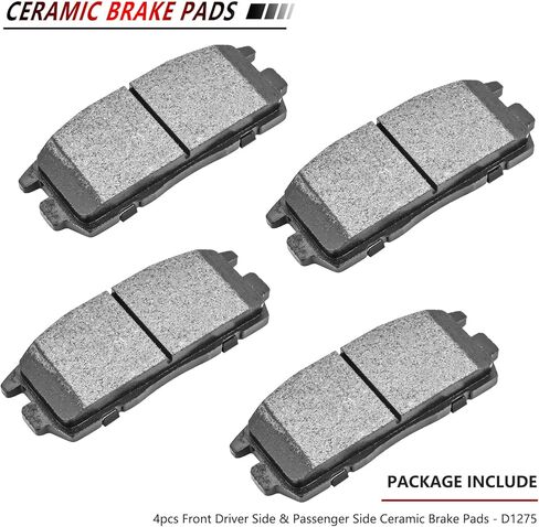 JLEO D1275 D1421 Front and Rear Ceramic Brake Pads for 2010-2017 Chevrolet Equinox,for 2010-2017 GMC Terrain (8pcs) in Kuwait