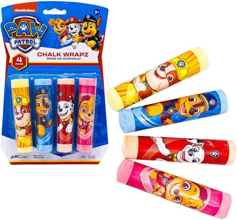 Paw Patrol Sidewalk Chalk Party Supplies for Kids - Bundle with 4 Jumbo Chalk Sticks with Wrapper Plus Stickers, More | Paw Patrol Outdoor Toy Party Favors for Boys in Kuwait