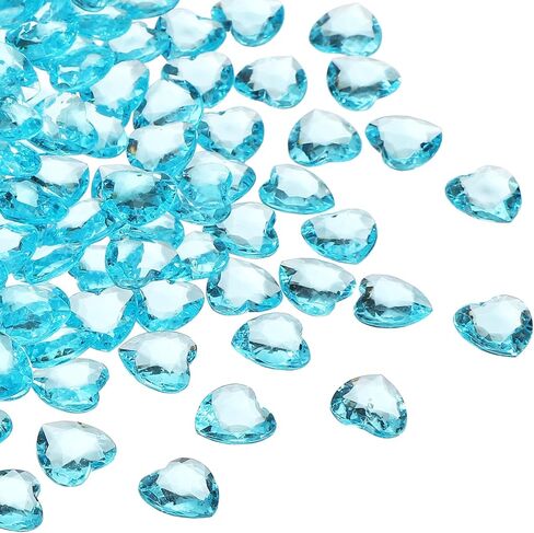 uxcell 250Pcs Blue Acrylic Heart Gems, Crystals Fake Heart Gems for Vase Fillers, Valentines Decorative Heart Gems for Table Scatter, Party Wedding Arts Crafts in Kuwait