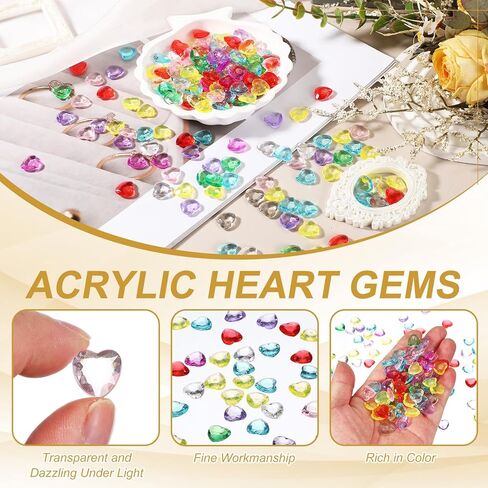 uxcell 250Pcs Blue Acrylic Heart Gems, Crystals Fake Heart Gems for Vase Fillers, Valentines Decorative Heart Gems for Table Scatter, Party Wedding Arts Crafts in Kuwait