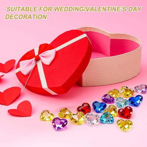 uxcell 250Pcs Blue Acrylic Heart Gems, Crystals Fake Heart Gems for Vase Fillers, Valentines Decorative Heart Gems for Table Scatter, Party Wedding Arts Crafts in Kuwait