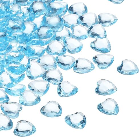 uxcell 250Pcs Blue Acrylic Heart Gems, Crystals Fake Heart Gems for Vase Fillers, Valentines Decorative Heart Gems for Table Scatter, Party Wedding Arts Crafts in Kuwait