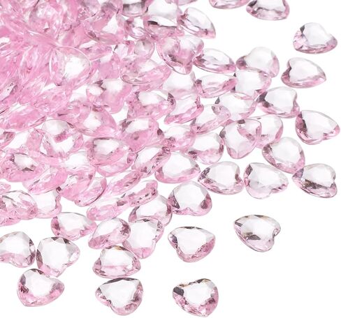 uxcell 250Pcs Blue Acrylic Heart Gems, Crystals Fake Heart Gems for Vase Fillers, Valentines Decorative Heart Gems for Table Scatter, Party Wedding Arts Crafts in Kuwait