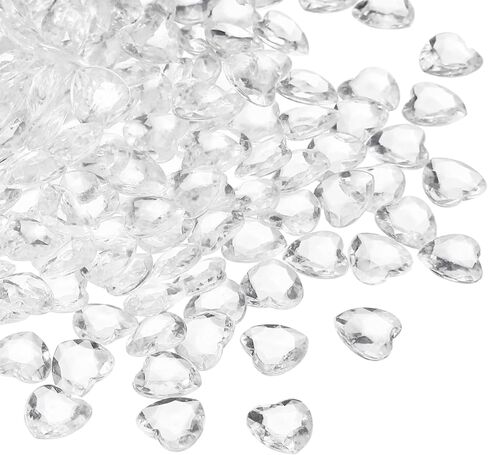 uxcell 250Pcs Blue Acrylic Heart Gems, Crystals Fake Heart Gems for Vase Fillers, Valentines Decorative Heart Gems for Table Scatter, Party Wedding Arts Crafts in Kuwait