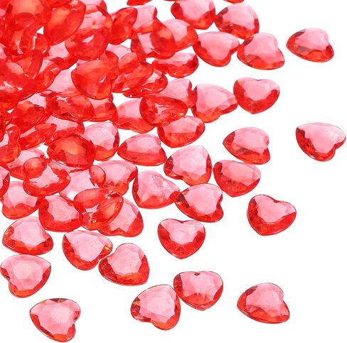 uxcell 250Pcs Blue Acrylic Heart Gems, Crystals Fake Heart Gems for Vase Fillers, Valentines Decorative Heart Gems for Table Scatter, Party Wedding Arts Crafts in Kuwait