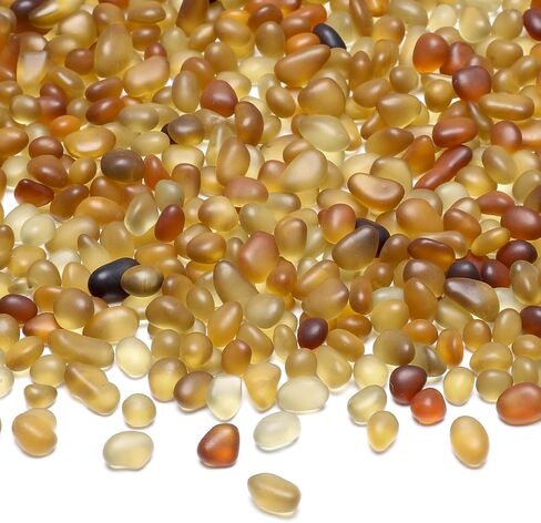 SUREAM Dark Amber Sea Glass, Aquarium Rocks for Fish Tank, Glass Beads for Vases, Small Rocks for Vase Filler Fish Turtle Tank Succulent Plants Decorations(0.8 LB) in Saudi Arabia