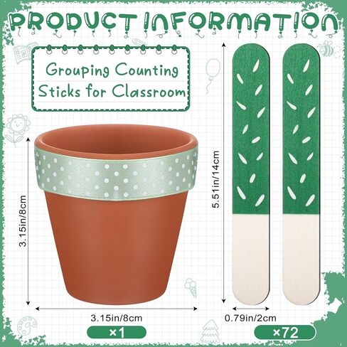 72 Pcs Flip Name Sticks with Storage Pot Talking Flip Name Sticks Counting for Classroom Management Teacher Essentials Student Grouping Tally Tags Educational and Learning Activities Supply(Classic) in Kuwait