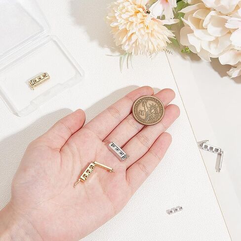 4 Pcs 2 Colors Brass Zirconia Layering Clasps 3-Strand Clasp Connectors Rectangle Rhinestone Layered Clasp Necklace Separator for Jewelry Bracelet Making Golden Platinum in Kuwait