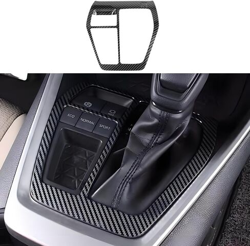 Car Central Control Gear Shift Panel Trim Cover for Toyota RAV4 2019 2020 2021 2022 2023 2024 2025 Auto Interior Decorations Accessories Center Console Protection Frame Carbon Fiber Style Kit in Kuwait