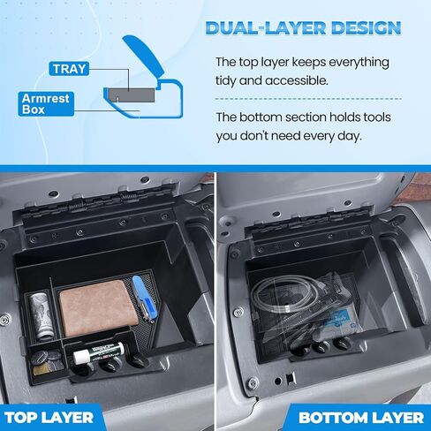 منظم وحدة التحكم المركزية EDBETOS لـ 2003-2006 Chevy Silverado / GMC Sierra 1500 2500HD 3500HD & 2007 Classic، صندوق تخزين مسند الذراع، صينية إدخال وحدة تحكم كاملة مع مقاعد دلو فقط، الملحقات الداخلية in Kuwait