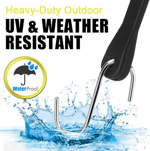 Bungee Cords with Hooks - Heavy Duty 30"/21"/15"/10" 10 Pack Rubber Straps, 304 Stainless Steel S-Hooks, 1.5X Stretch & 180 Lbs Load, Weatherproof for Truck, Tarp, Motorcycle, Camping, Outdoor in Saudi Arabia