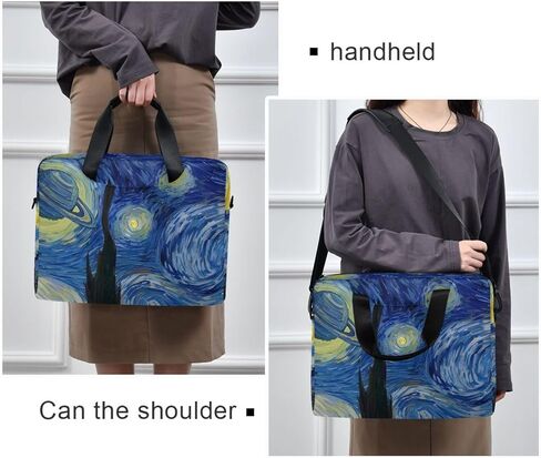 OREZI حقيبة كمبيوتر محمول خفيفة الوزن Van Gogh Painting Blue Starry NightLaptop Messenger حقائب كتف للكمبيوتر اللوحي حقيبة كروس حقيبة حقيبة رسول كم، 15.6 بوصة in Kuwait