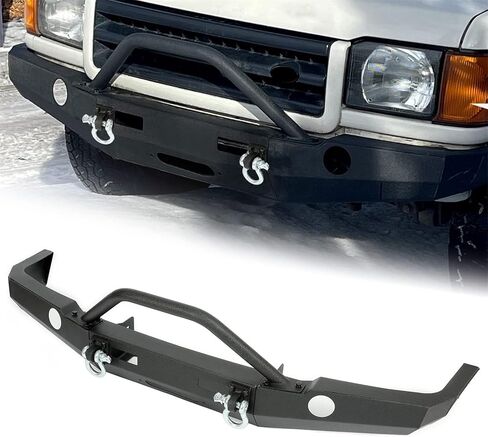 KUAFU Off-road Front Bumper Compatible with 1998-2004 Land Rover Discovery 2 w/Winch Mount & Bull Bar Black Powder Coated Steel in Kuwait