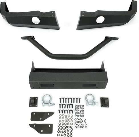 KUAFU Off-road Front Bumper Compatible with 1998-2004 Land Rover Discovery 2 w/Winch Mount & Bull Bar Black Powder Coated Steel in Kuwait