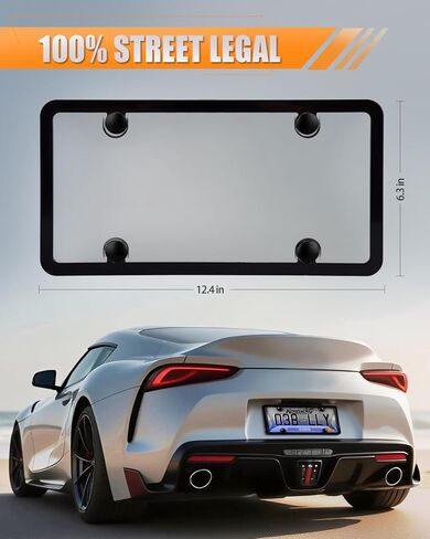 License Plate Holder & Frames, 2 Pack License Plate Protector, ABS Car Front/Rear License Plate Frame with Screws Caps, Fit Any Standard US Plates（Grey） in Saudi Arabia