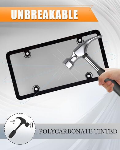 License Plate Holder & Frames, 2 Pack License Plate Protector, ABS Car Front/Rear License Plate Frame with Screws Caps, Fit Any Standard US Plates（Grey） in Saudi Arabia